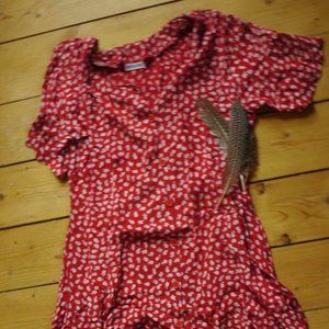 Vintage 90's Red Button up Mini Dress